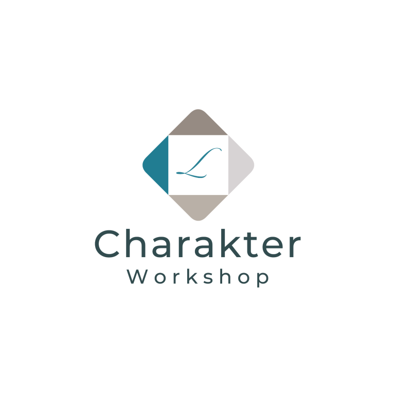 Logo vom Charakter Workshop mit stilisiertem L in einem modernen Design.