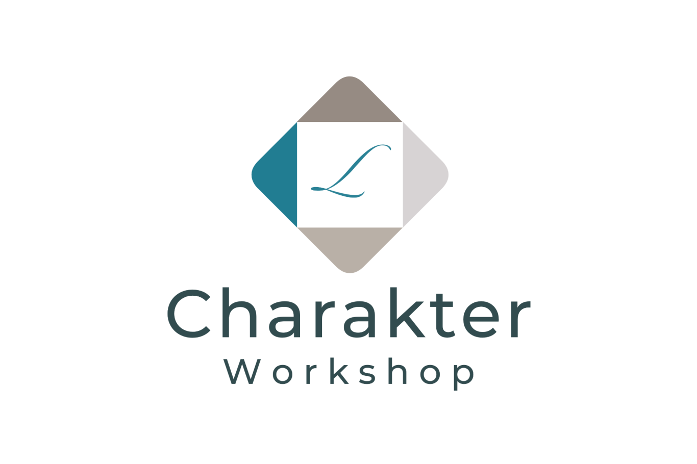 Logo der Charakter Workshop: stilisierte Buchstaben in einem modernen, geometrischen Design.