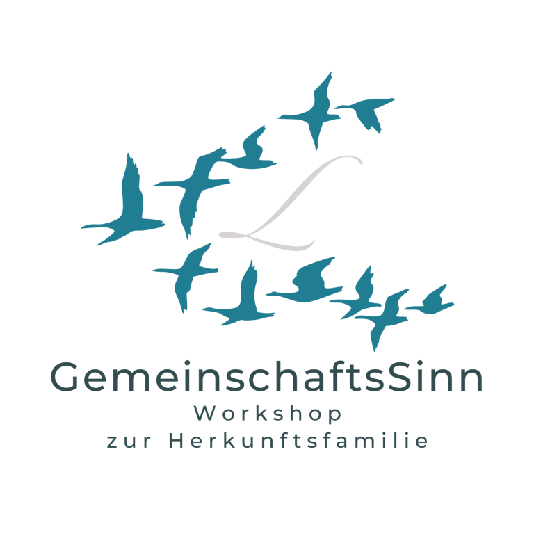 Logo des Workshops „Gemeinschaftssinn“ mit stilisierten Vögeln in Flugrichtung.