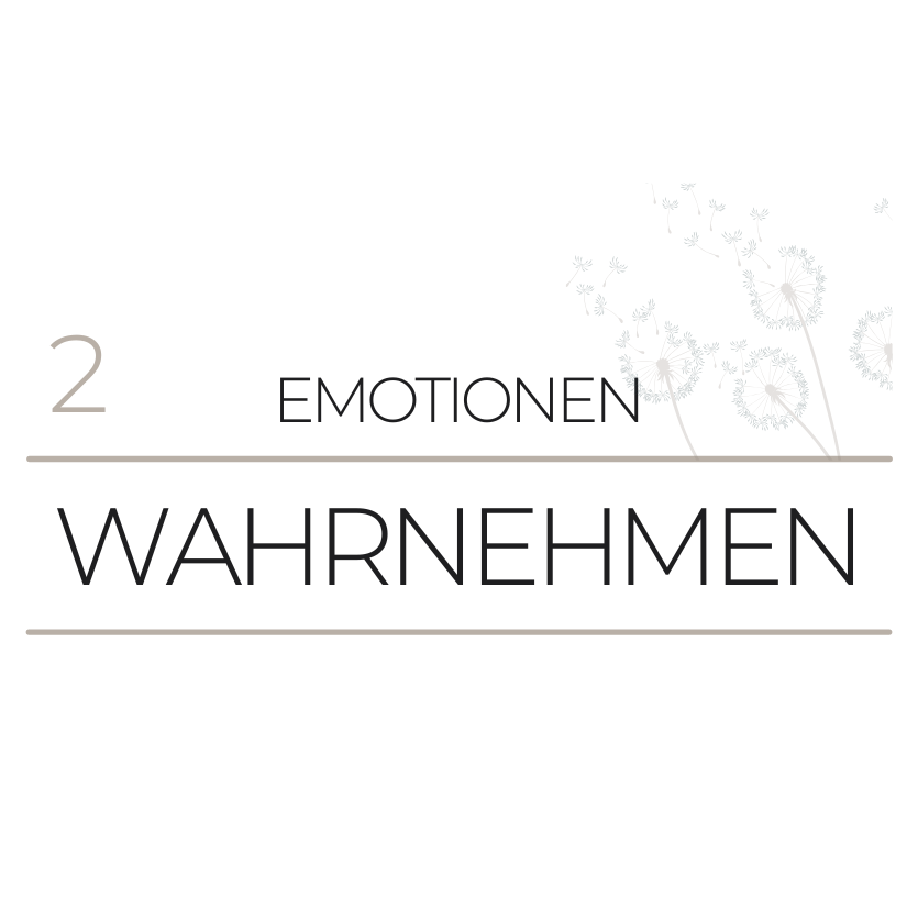 Titel: „Emotionen Wahrnehmen“ in eleganter Schrift auf hellem Hintergrund.